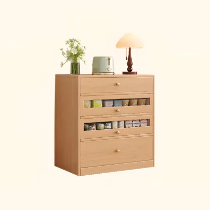 Modern Art Deco Wood Buffet Sideboard with Storage Image - 15