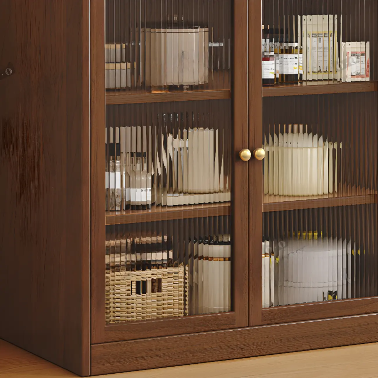 Modern Art Deco Wood Buffet Sideboard with Storage Image - 16 | homeyfad