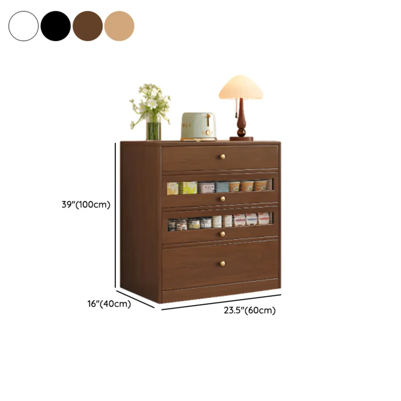 Modern Art Deco Wood Buffet Sideboard with Storage Image - 18