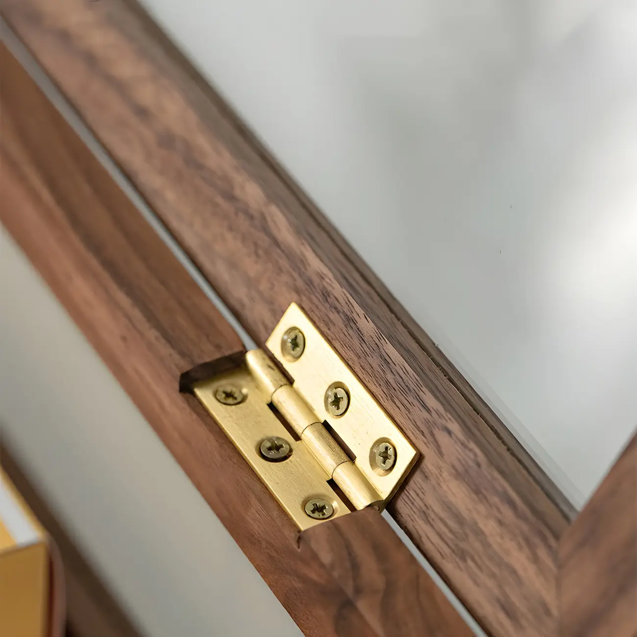 Small Walnut Wood Display Cabinet with Glass Doors Image - 11 | homeyfad