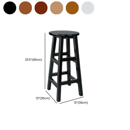Counter Height Modern Wood Backless Bar Stools Image - 23