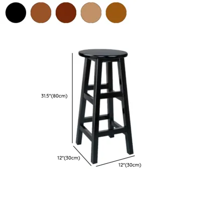 Counter Height Modern Wood Backless Bar Stools Image - 27