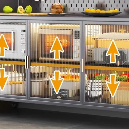 Modern Metal Adjustable Shelving Narrow Sideboard Image - 6