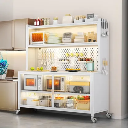 Modern Metal Adjustable Shelving Narrow Sideboard Image - 9