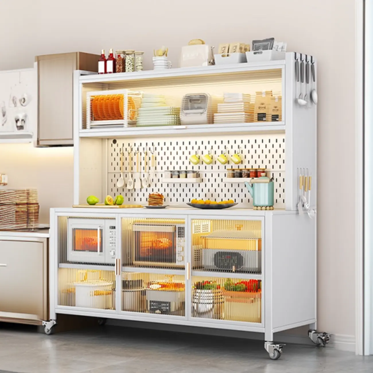 Modern Metal Adjustable Shelving Narrow Sideboard Image - 11 | homeyfad