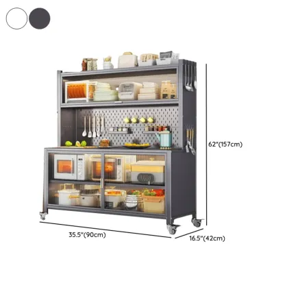 Modern Metal Adjustable Shelving Narrow Sideboard Image - 17