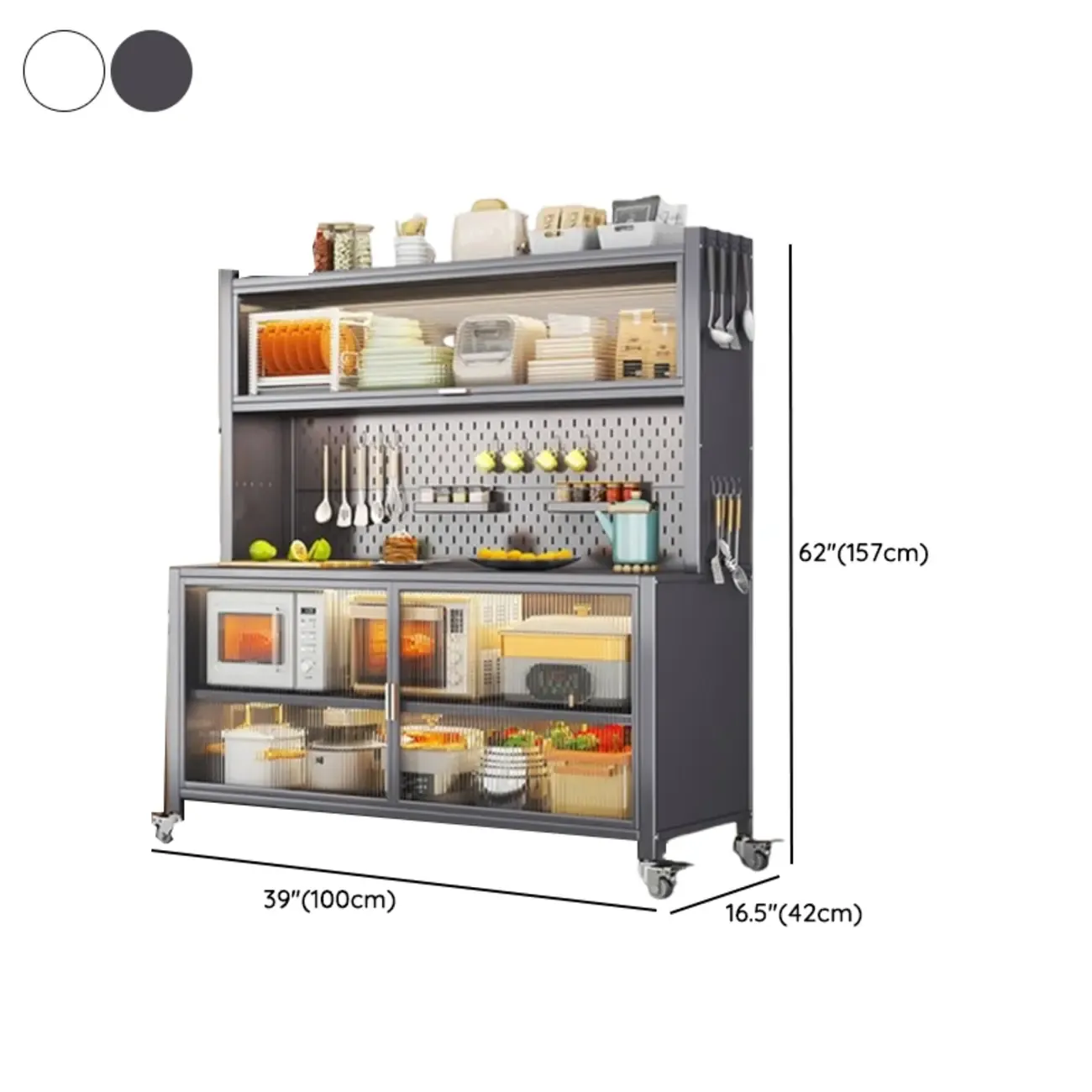 Modern Metal Adjustable Shelving Narrow Sideboard Image - 18