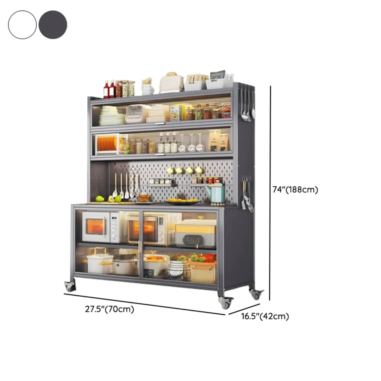 Modern Metal Adjustable Shelving Narrow Sideboard Image - 21
