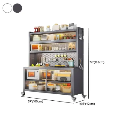 Modern Metal Adjustable Shelving Narrow Sideboard Image - 24