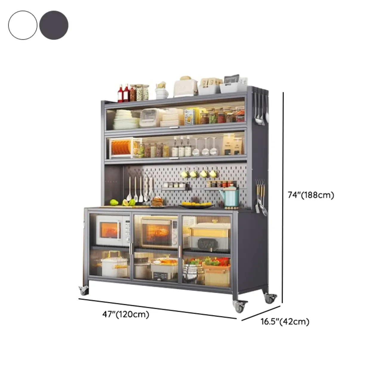 Modern Metal Adjustable Shelving Narrow Sideboard Image - 25