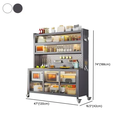 Modern Metal Adjustable Shelving Narrow Sideboard Image - 25