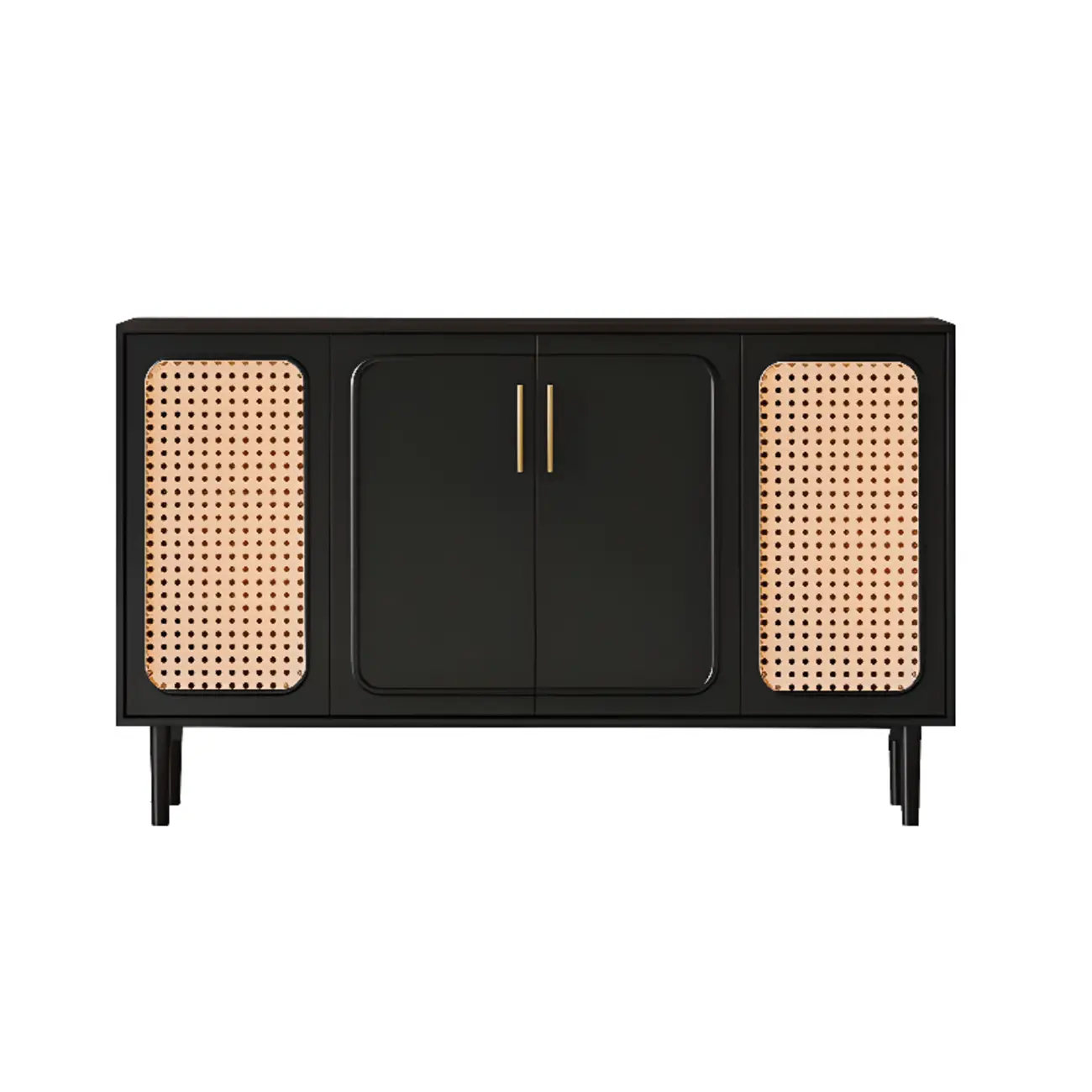 Modern Ink Wood Slab Buffet with Adjustable Shelving Image - 3 | homeyfad