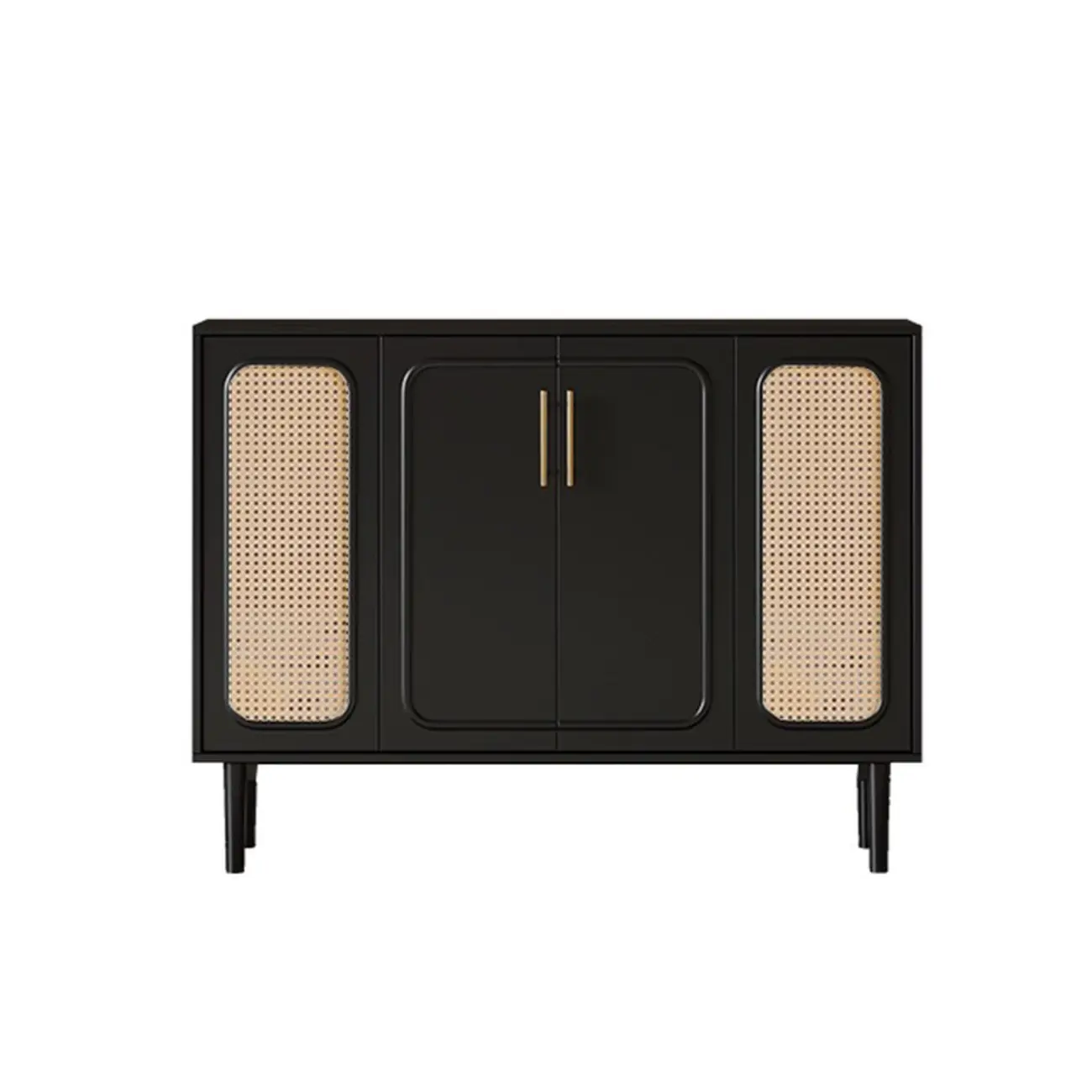 Modern Ink Wood Slab Buffet with Adjustable Shelving Image - 11 | homeyfad