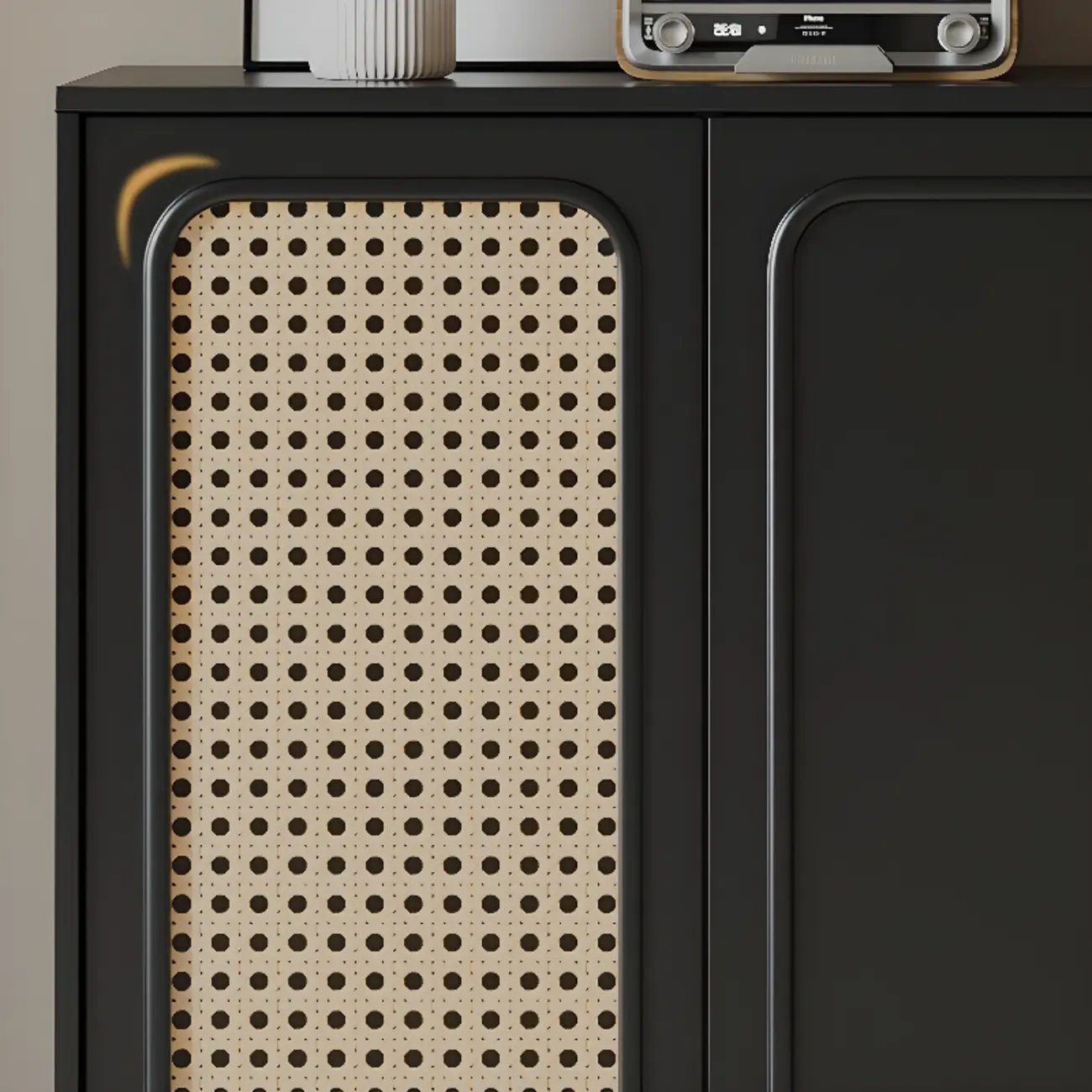 Modern Ink Wood Slab Buffet with Adjustable Shelving Image - 13 | homeyfad