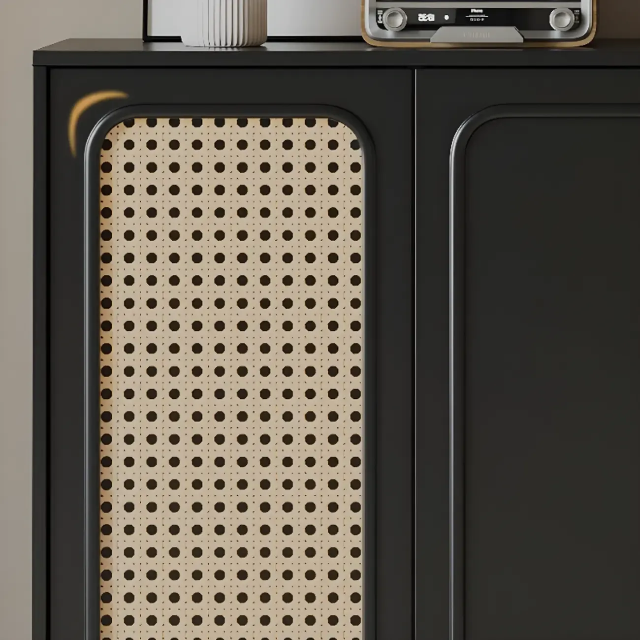 Modern Ink Wood Slab Buffet with Adjustable Shelving Image - 13