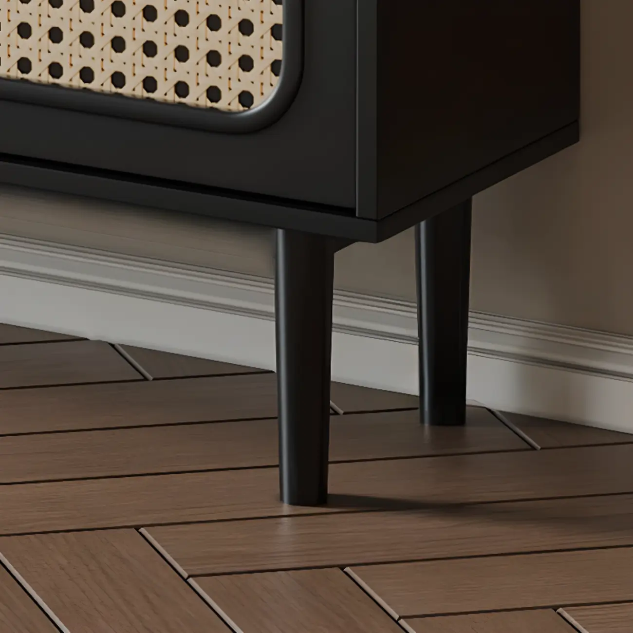 Modern Ink Wood Slab Buffet with Adjustable Shelving Image - 15 | homeyfad