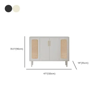 Modern Ink Wood Slab Buffet with Adjustable Shelving Image - 18