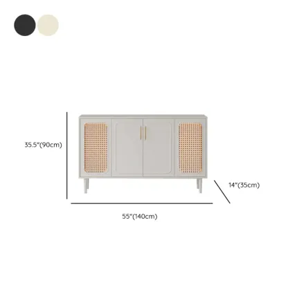 Modern Ink Wood Slab Buffet with Adjustable Shelving Image - 19