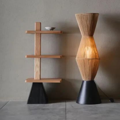 Elegant Ash Wood Open Back Display Vertical Bookcase Image - 3