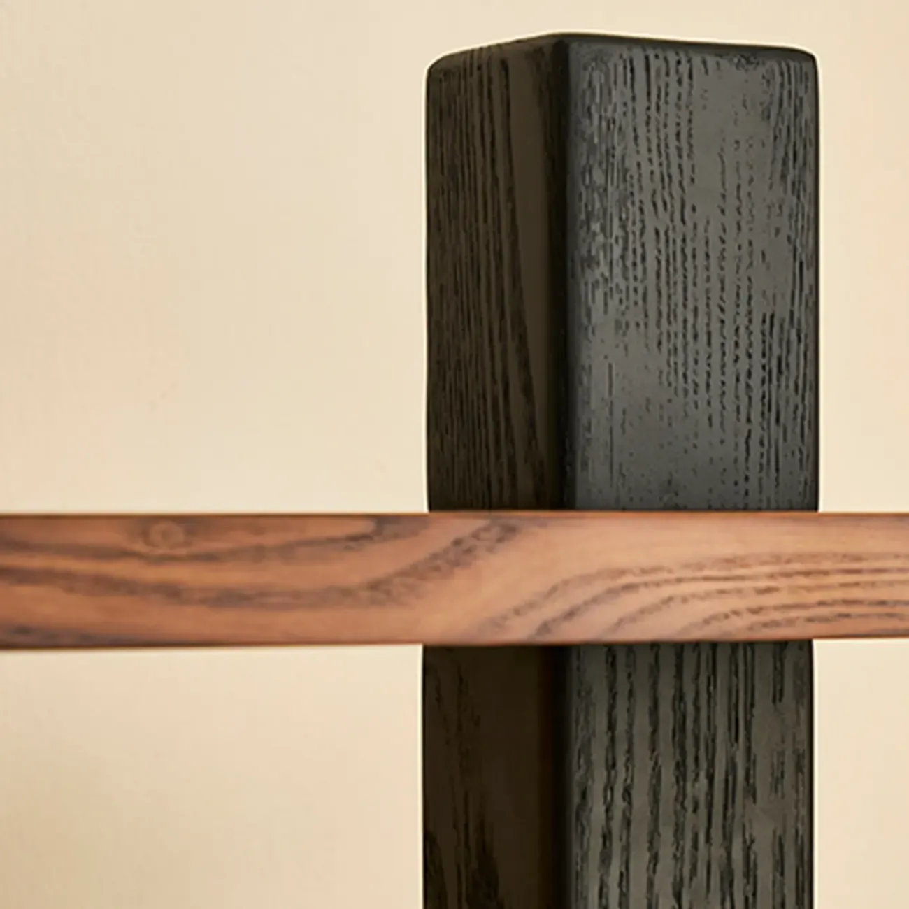 Elegant Ash Wood Open Back Display Vertical Bookcase Image - 4