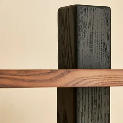 Elegant Ash Wood Open Back Display Vertical Bookcase Image - 4