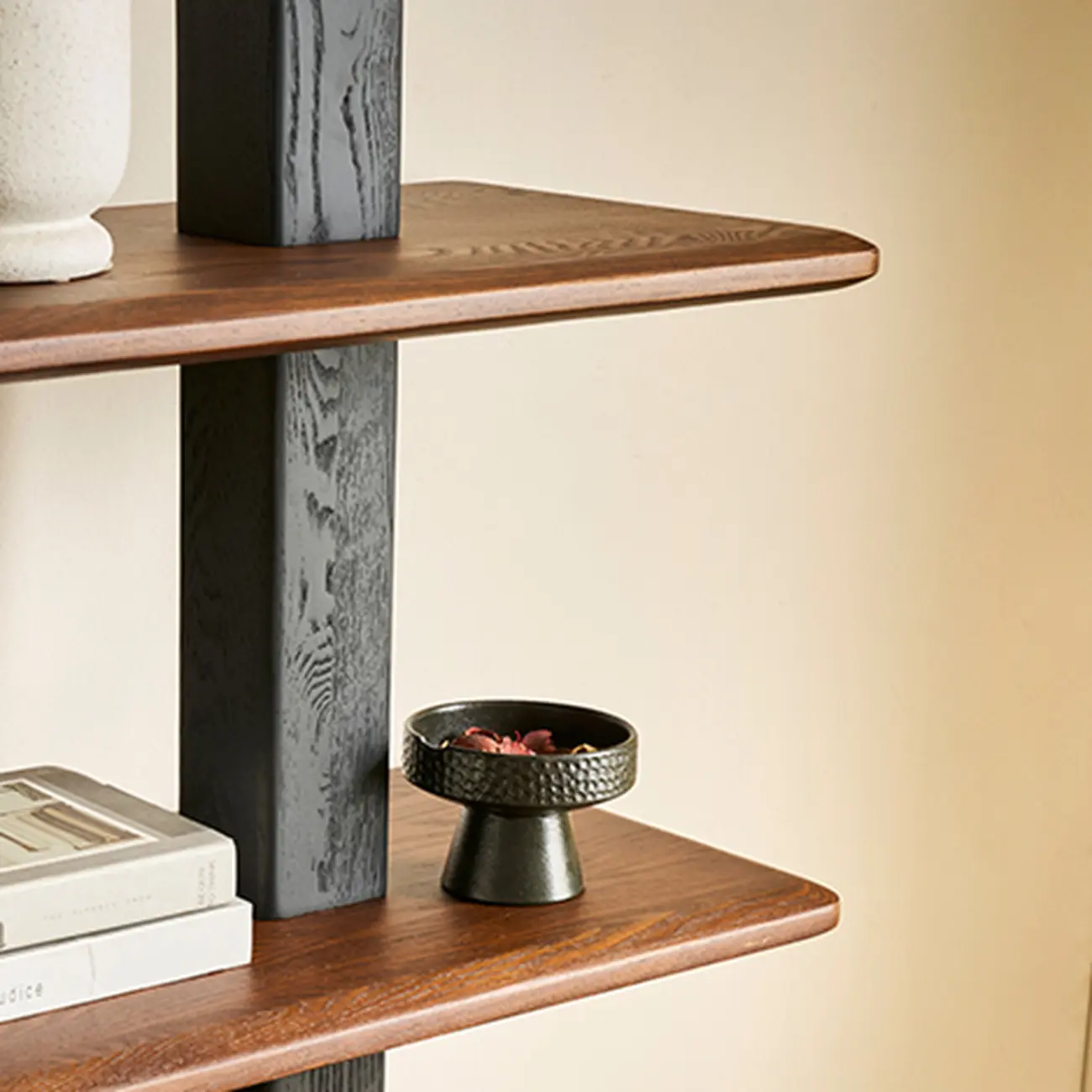 Elegant Ash Wood Open Back Display Vertical Bookcase Image - 8 | homeyfad