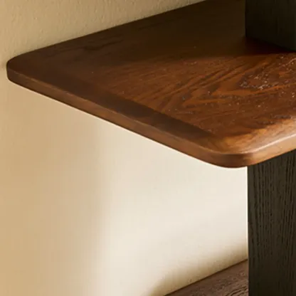 Elegant Ash Wood Open Back Display Vertical Bookcase Image - 9