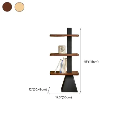Elegant Ash Wood Open Back Display Vertical Bookcase Image - 11