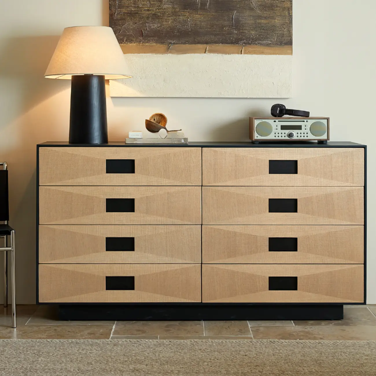 Bedroom 8-drawer Modern Natural Wood Double Dresser Image - 3 | homeyfad