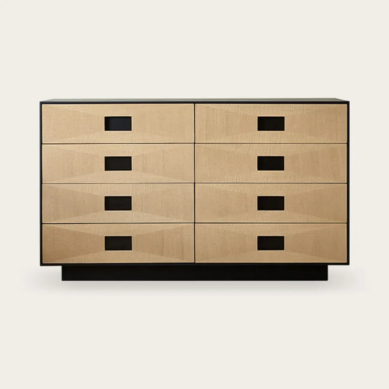 Bedroom 8-drawer Modern Natural Wood Double Dresser Image - 5