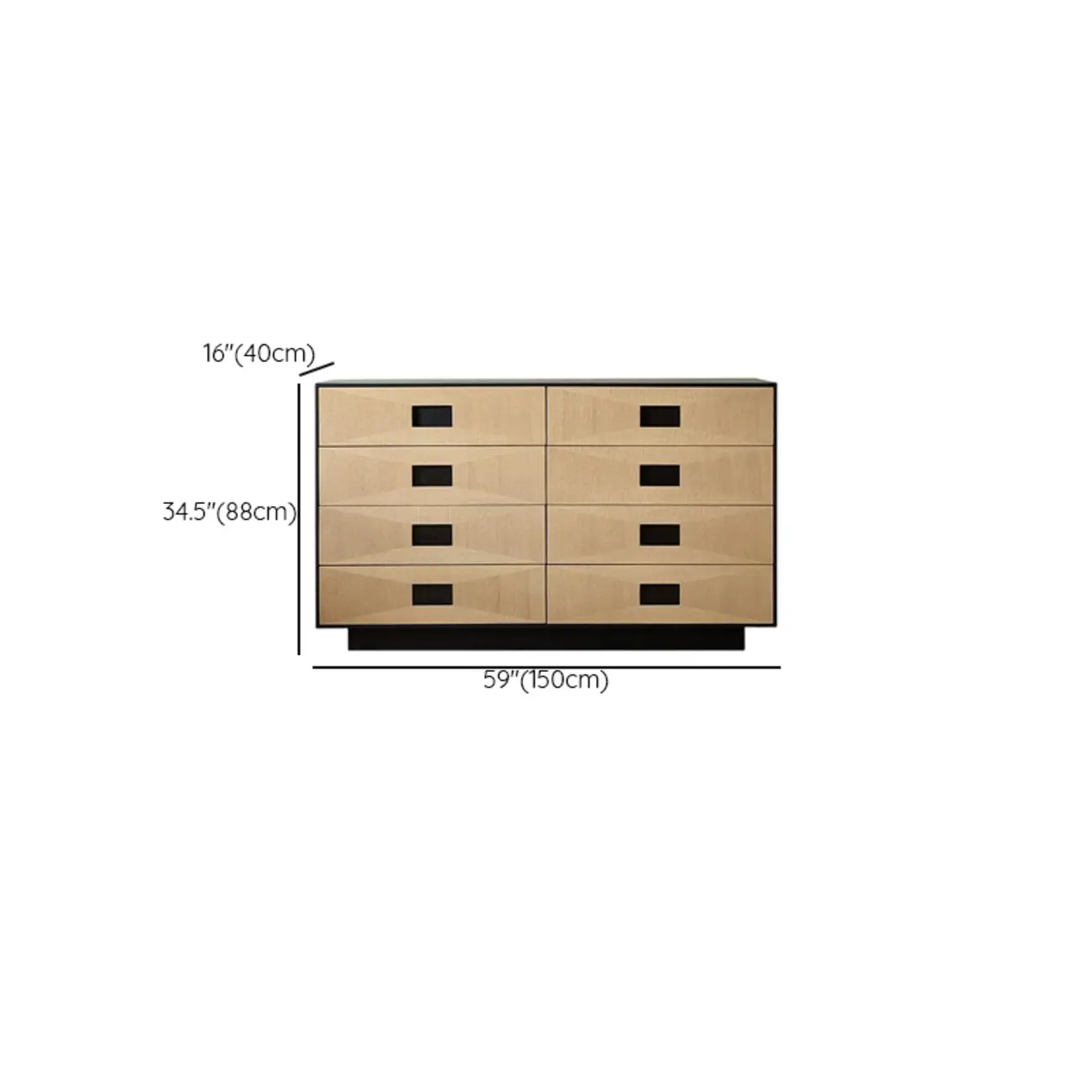 Bedroom 8-drawer Modern Natural Wood Double Dresser Image - 13 | homeyfad