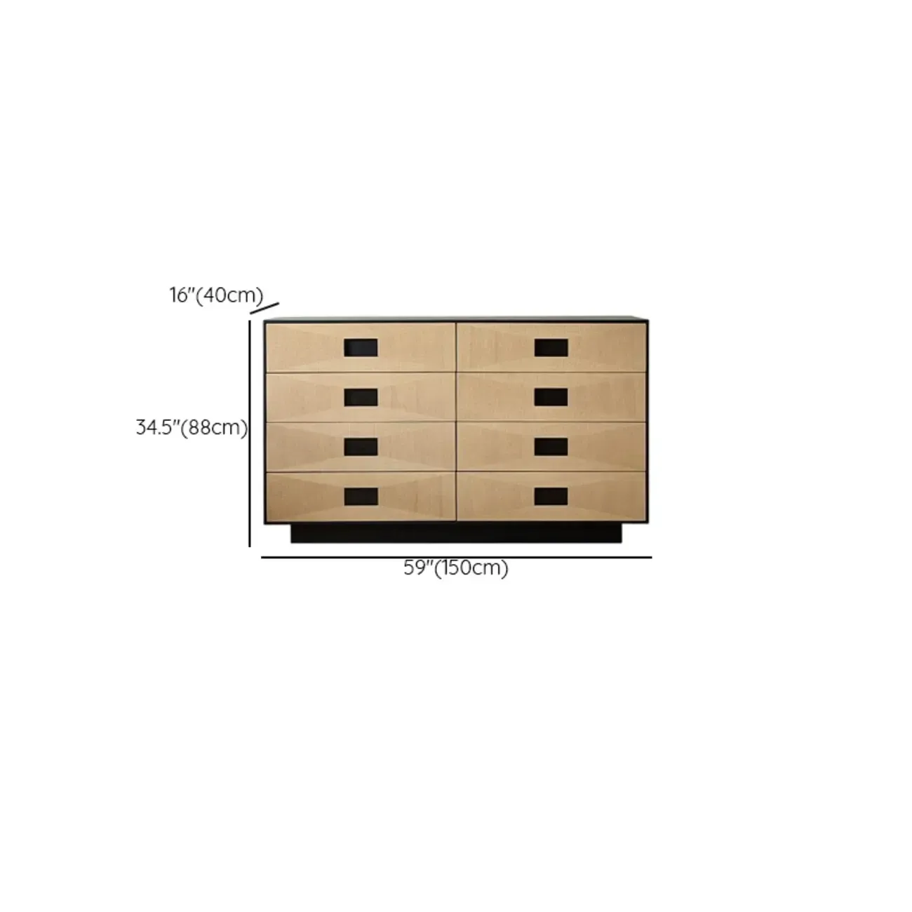 Bedroom 8-drawer Modern Natural Wood Double Dresser Image - 13