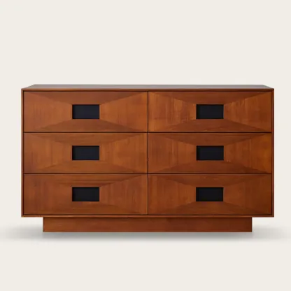 Brown 6-drawer Modern Wood Bedroom Vertical Dresser Image - 6