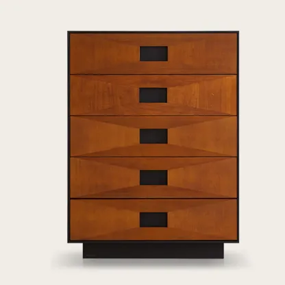 Brown 6-drawer Modern Wood Bedroom Vertical Dresser Image - 8