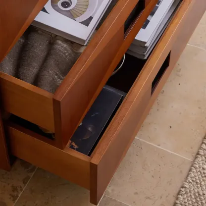 Brown 6-drawer Modern Wood Bedroom Vertical Dresser Image - 13