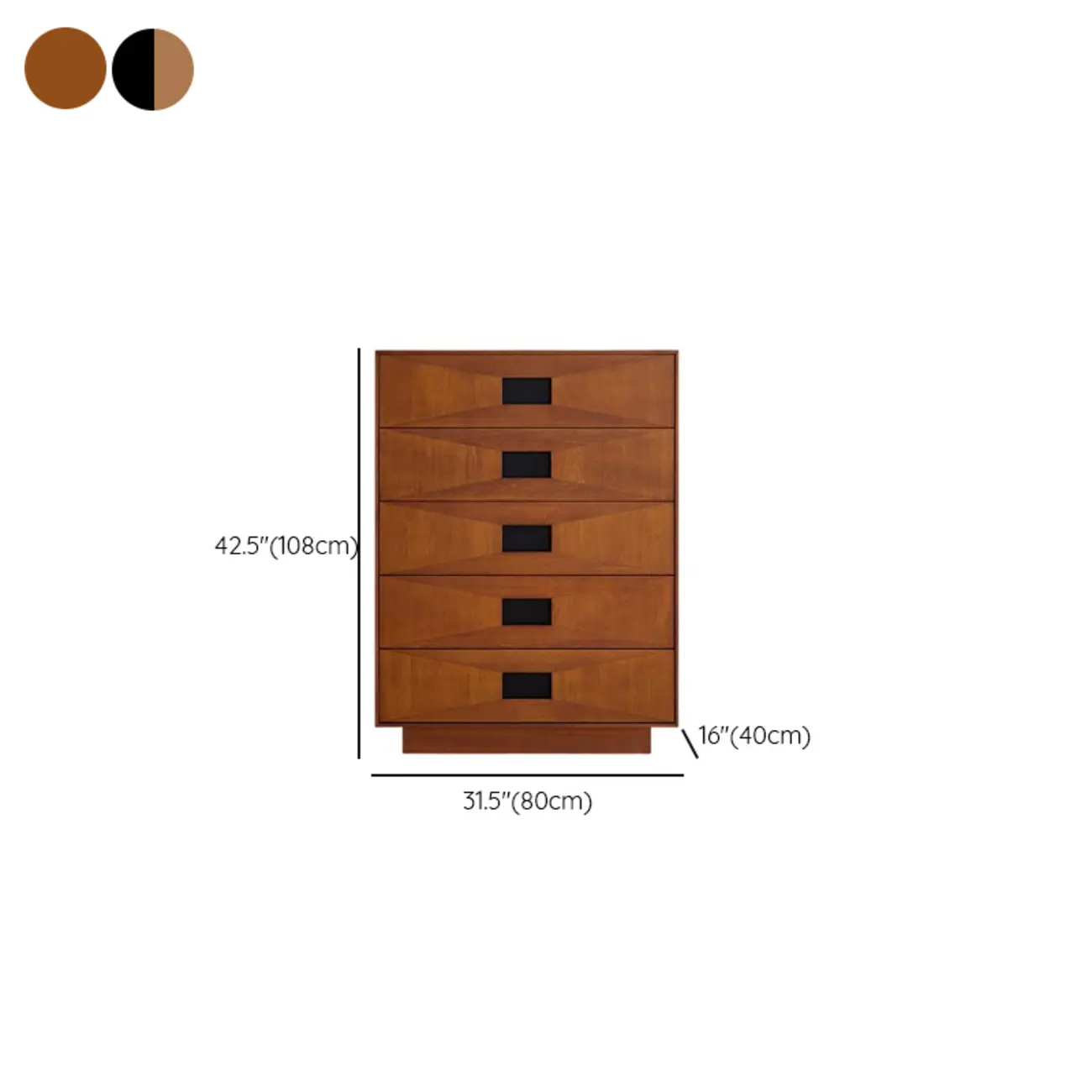Brown 6-drawer Modern Wood Bedroom Vertical Dresser #size | homeyfad