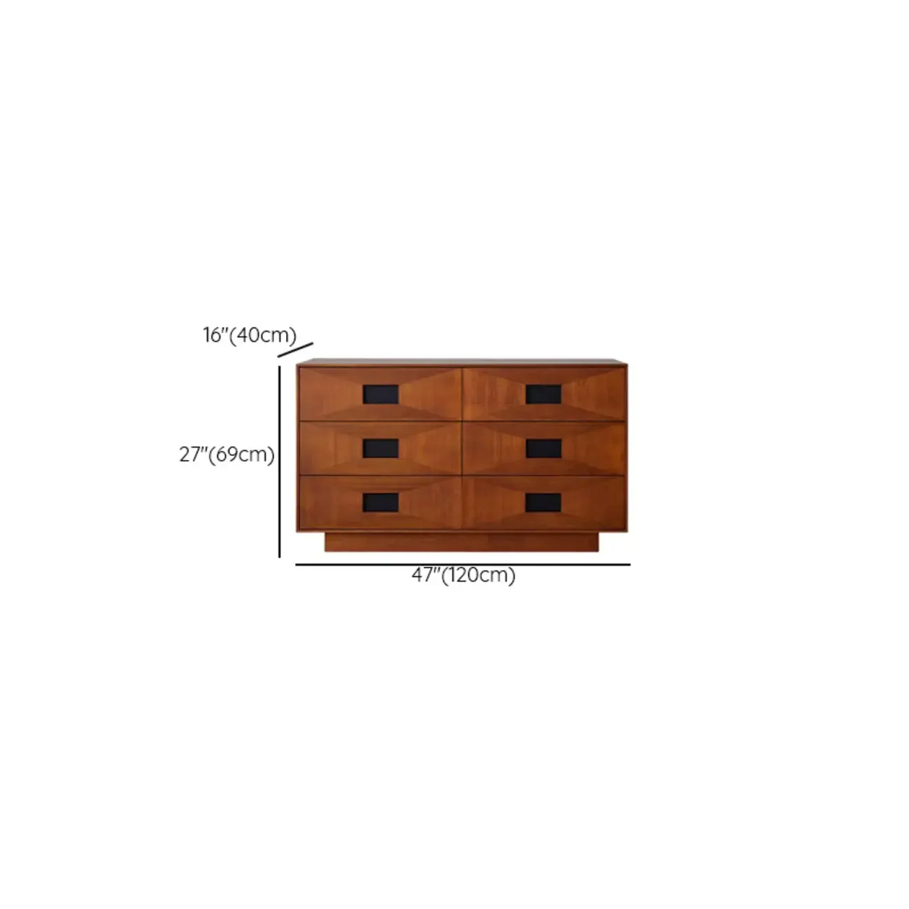Brown 6-drawer Modern Wood Bedroom Vertical Dresser Image - 17