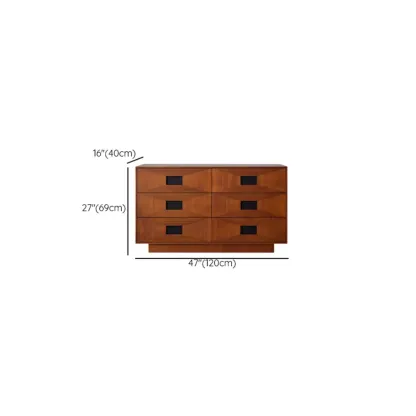 Brown 6-drawer Modern Wood Bedroom Vertical Dresser Image - 17