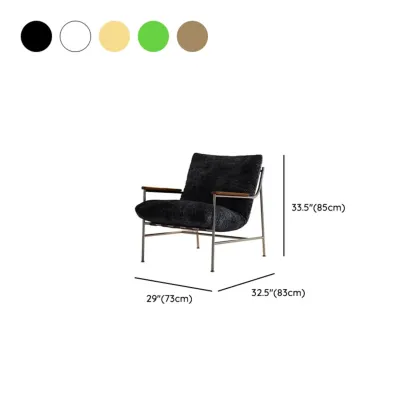 Mid-Century Modern Chenille Metal Frame Accent Chair #size