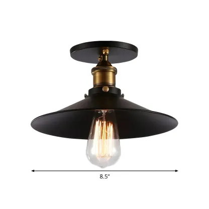 Industrial Black Semi Flush Ceiling Light for Porch Image - 5