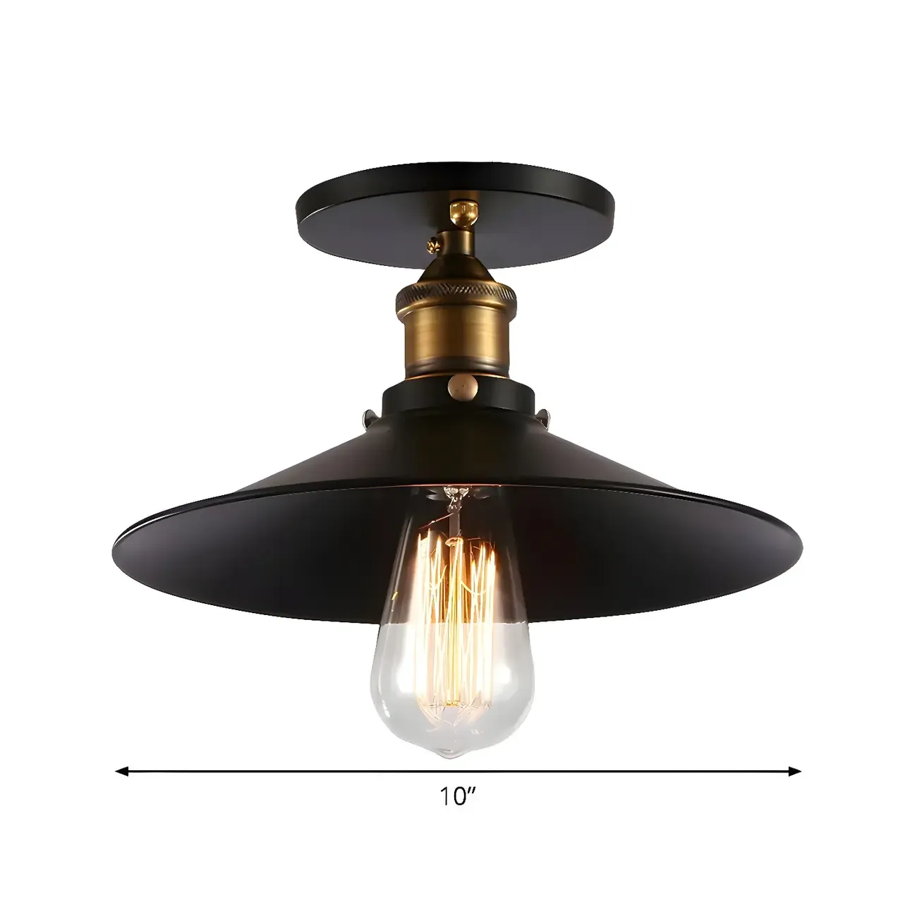 Industrial Black Semi Flush Ceiling Light for Porch Image - 6