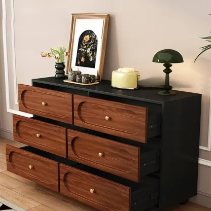 Elegant Glam 6-drawer Wood Double Dresser for Bedroom Image - 2