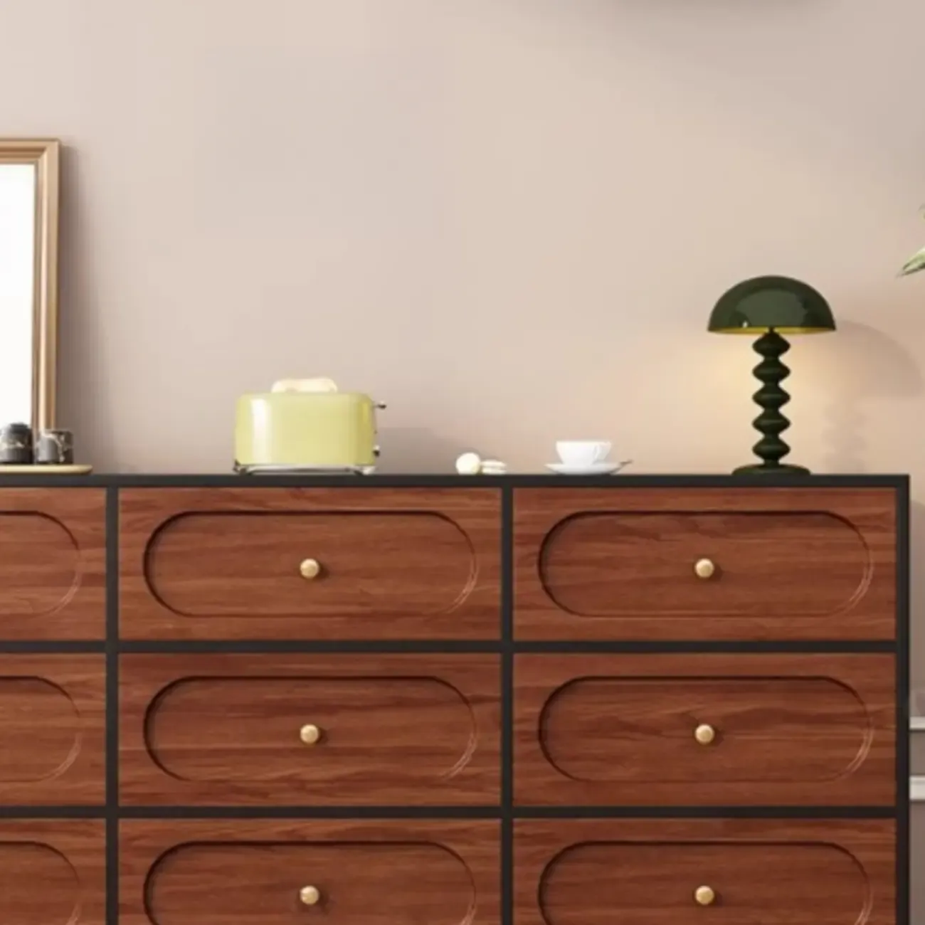 Elegant Glam 6-drawer Wood Double Dresser for Bedroom Image - 3