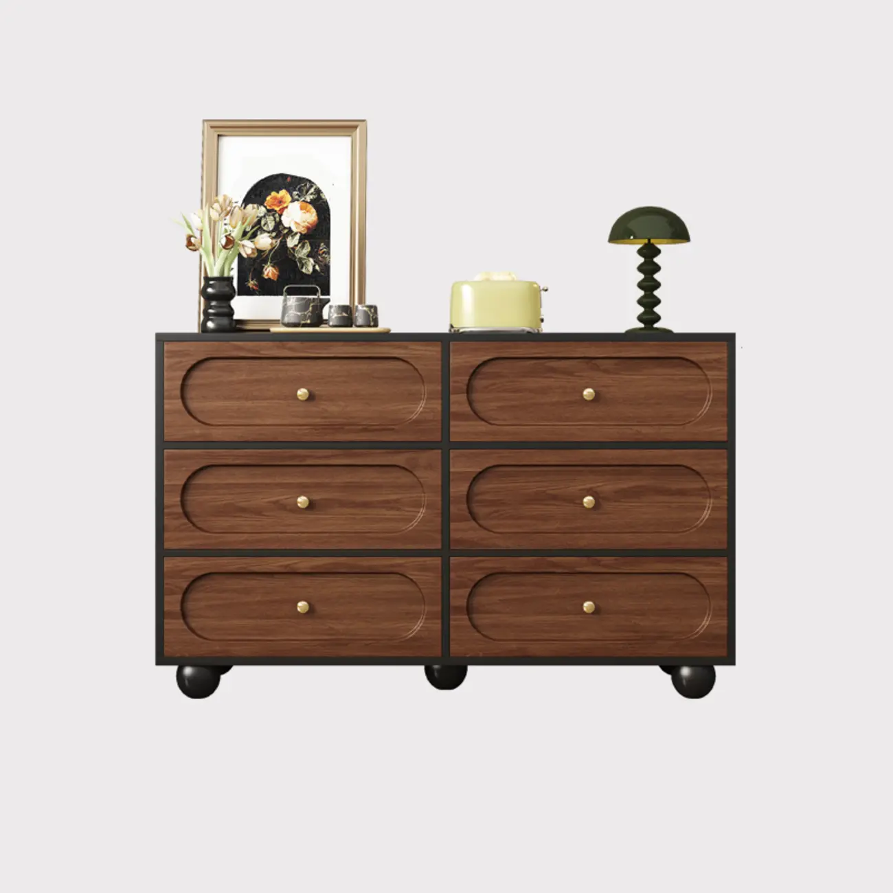 Elegant Glam 6-drawer Wood Double Dresser for Bedroom Image - 4 | homeyfad
