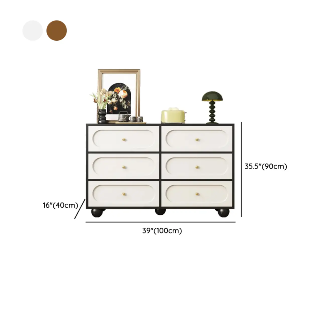 Elegant Glam 6-drawer Wood Double Dresser for Bedroom Image - 11 | homeyfad