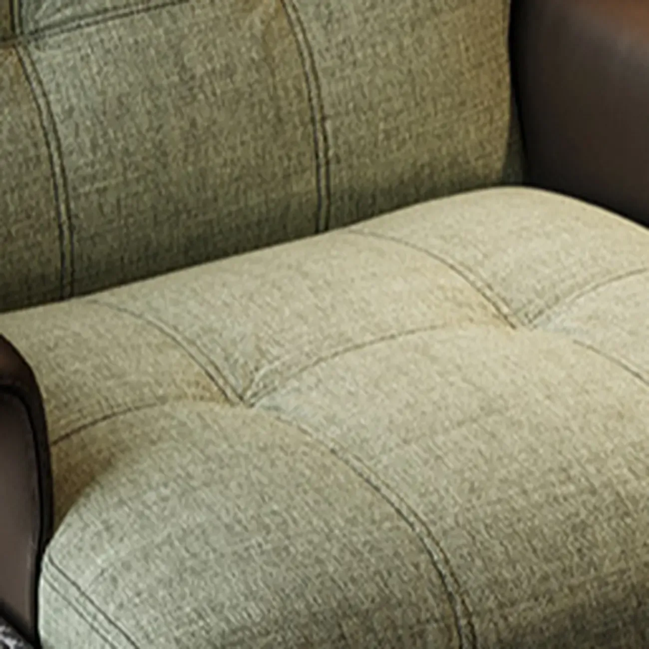 Modern Wingback Armrest Accent Chair Cotton Linen Fabric Image - 8