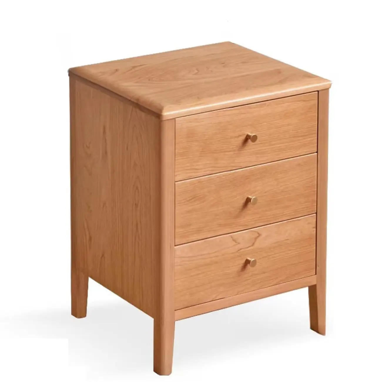 Narrow Modern Wooden Nightstand with 3 Drawers Image - 15 | homeyfad