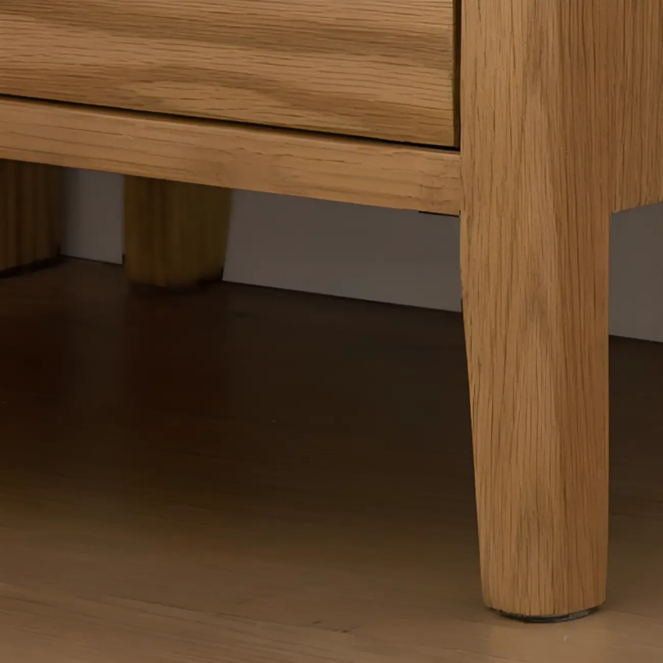 Narrow Modern Wooden Nightstand with 3 Drawers Image - 9