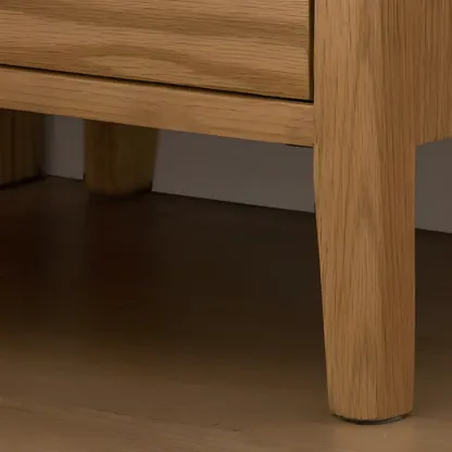 Narrow Modern Wooden Nightstand with 3 Drawers Image - 9