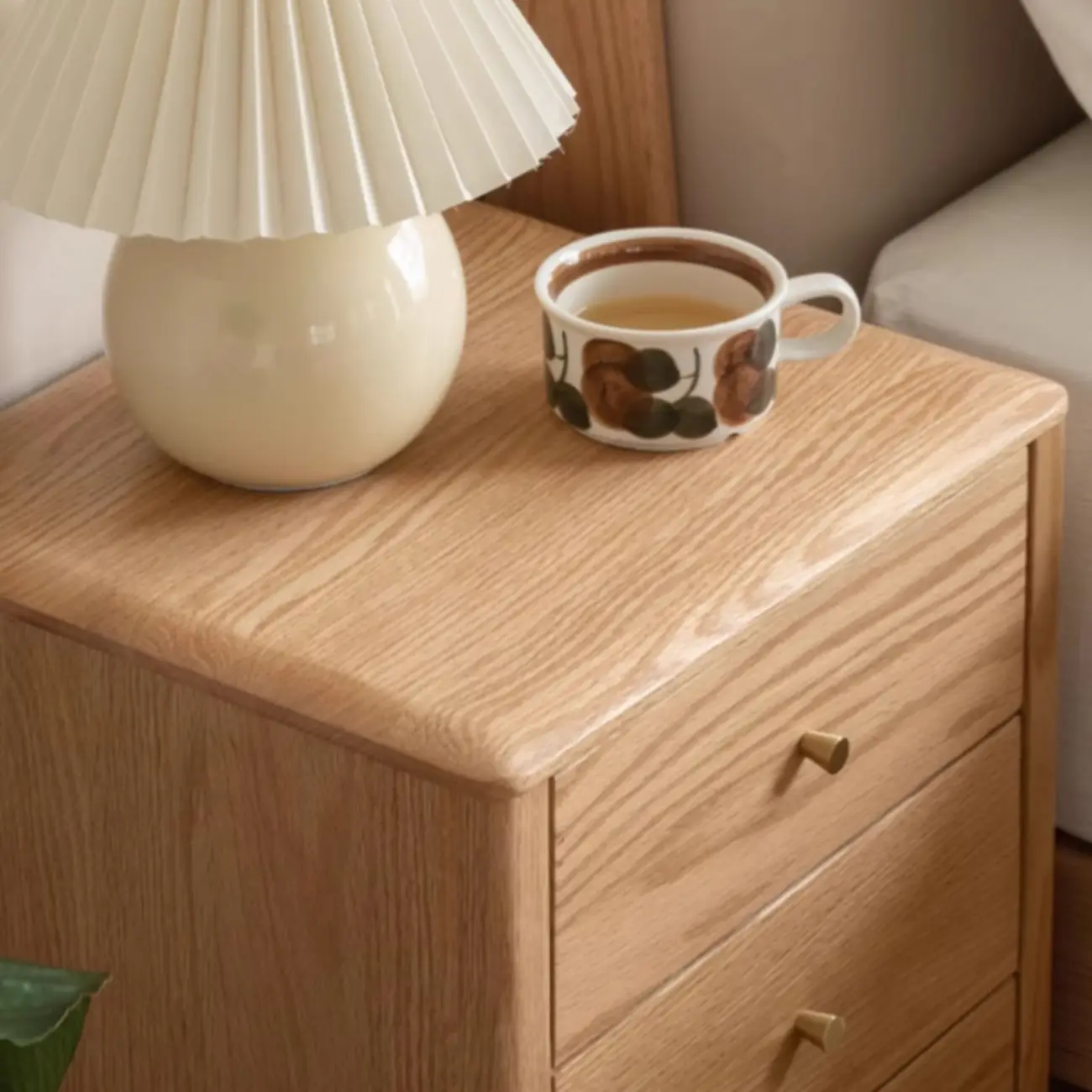 Narrow Modern Wooden Nightstand with 3 Drawers Image - 4 | homeyfad